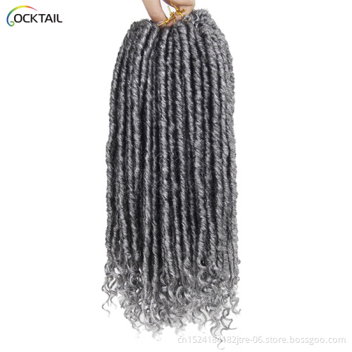 dreadlocks faux locs messy goddess crochet hair braids, africa twist straight goddess faux locs crochet extension